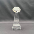 Clear crystal diamond on crystal base 