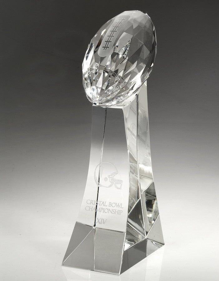 Athletic Recognition Award, Custom Engraved Crystal Trophy, Premium Crystal Sports Award.