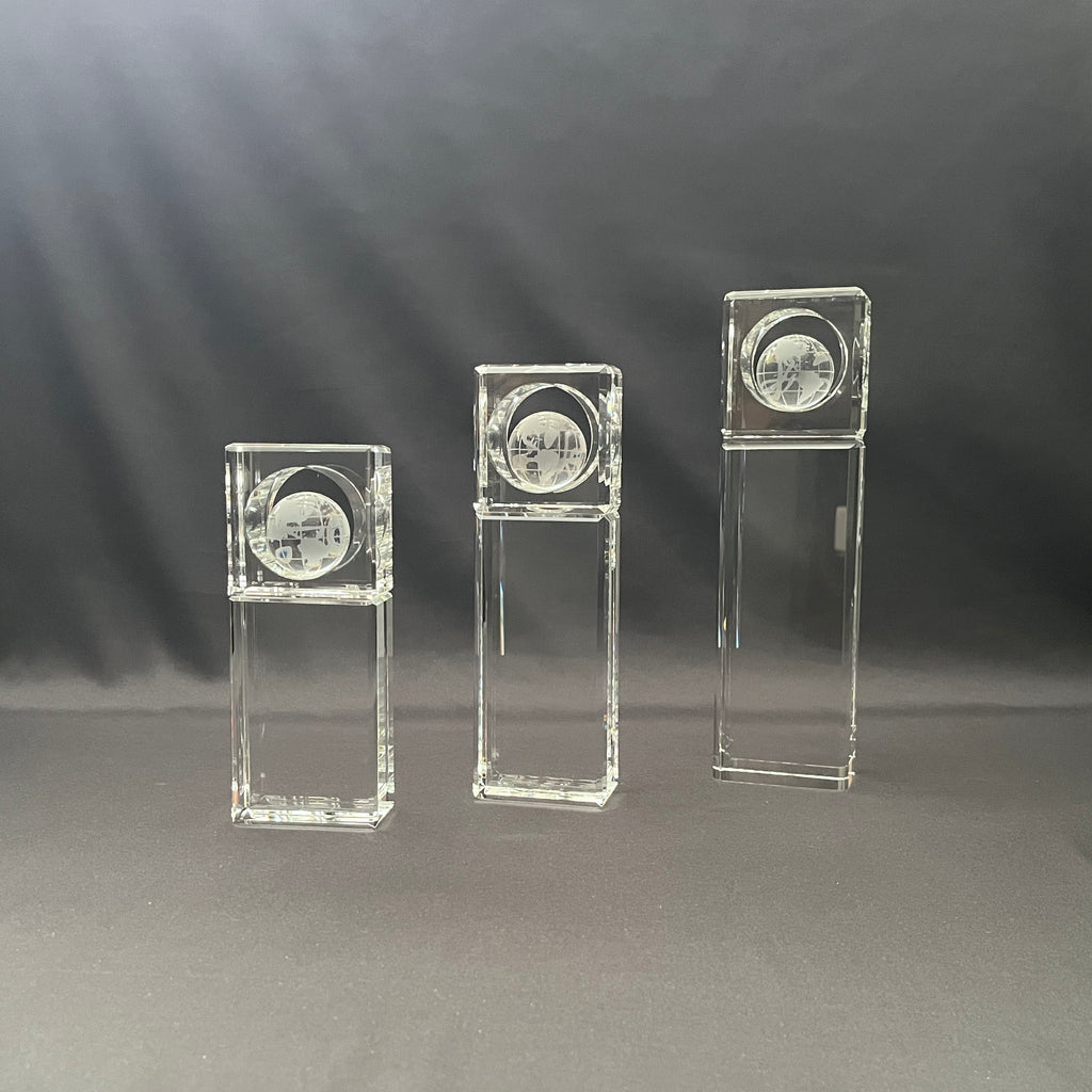 Custom crystal globe on base 