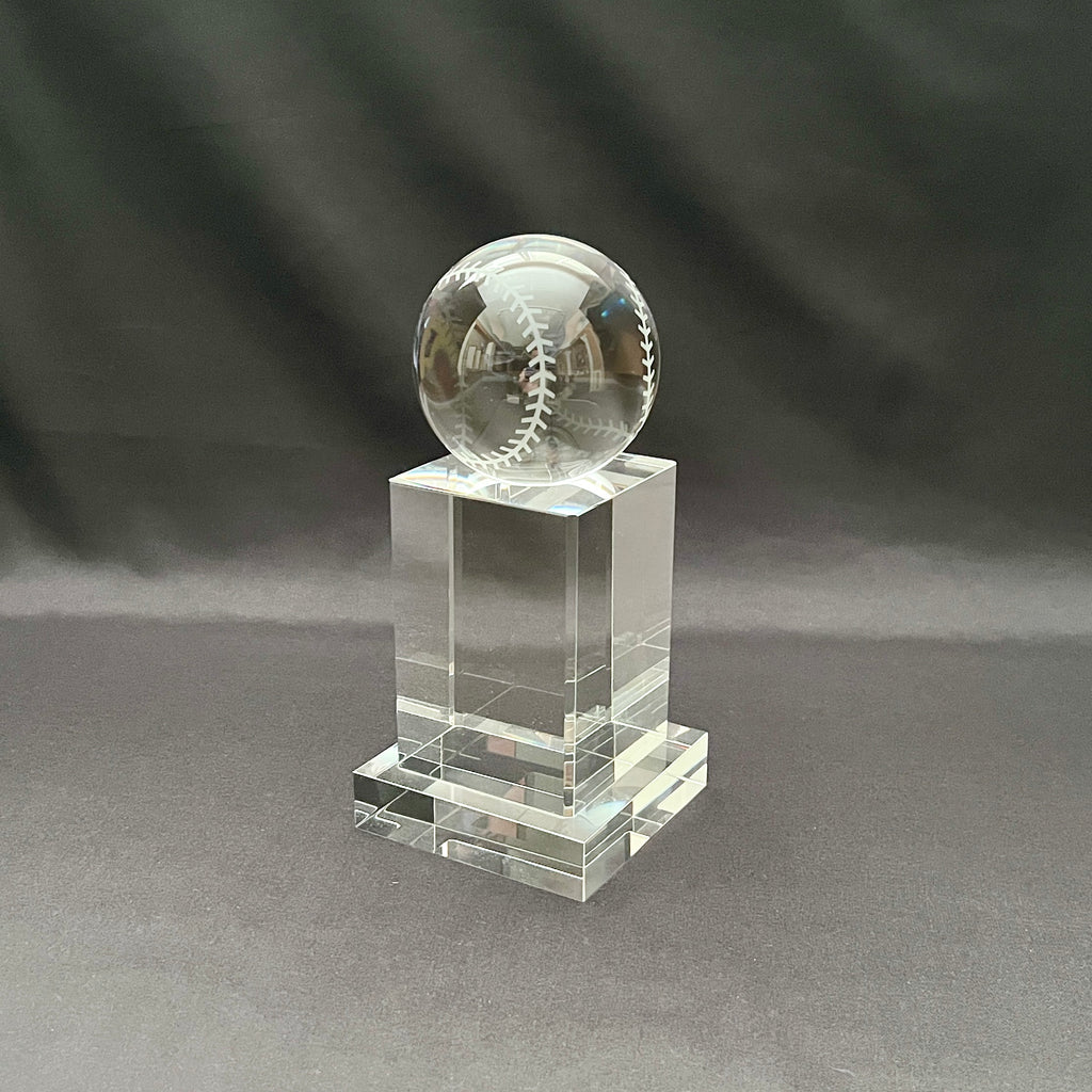 Crystal baseball on crystal base 