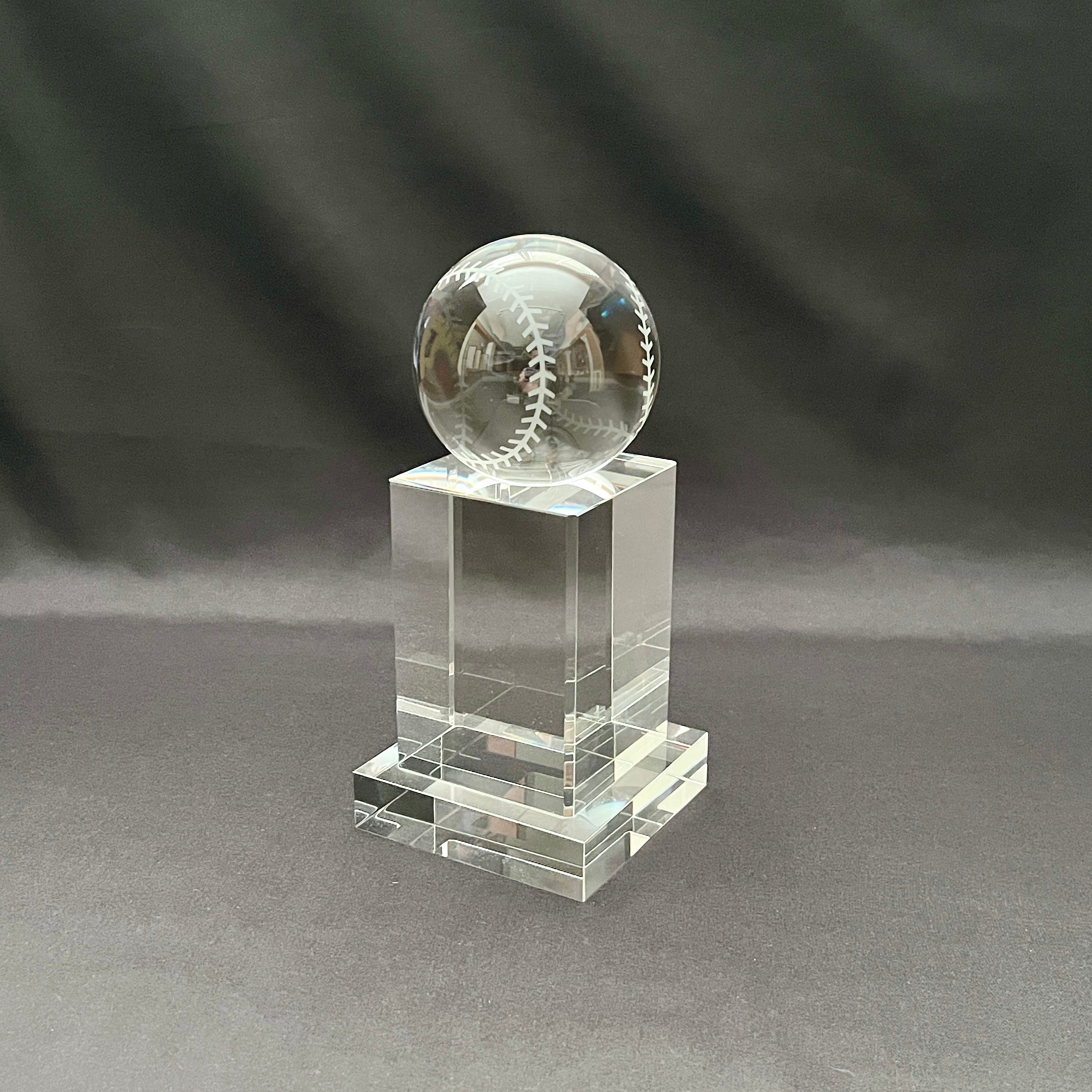 Crystal baseball on crystal base 