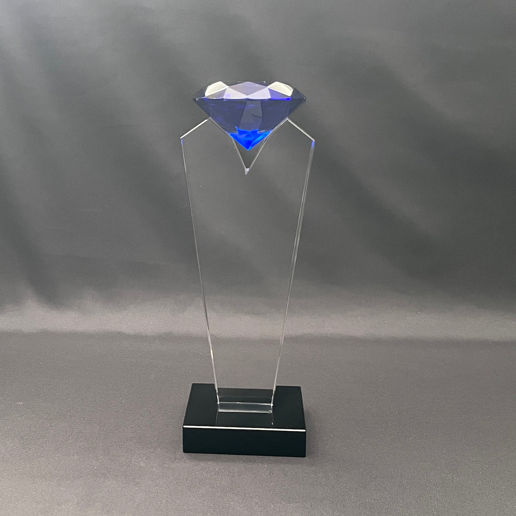 Employees recognition diamond award on black base 