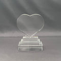 Personalized clear crystal heart shape trophy 