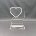 Crystal heart on base with engraving 