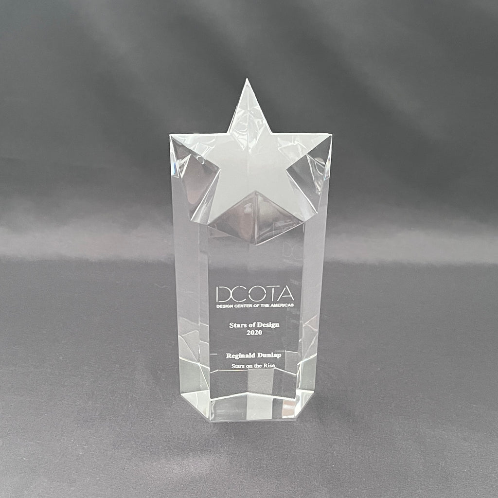 Clear crystal 8” tall star award 
