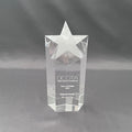 Clear crystal 8” tall star award 