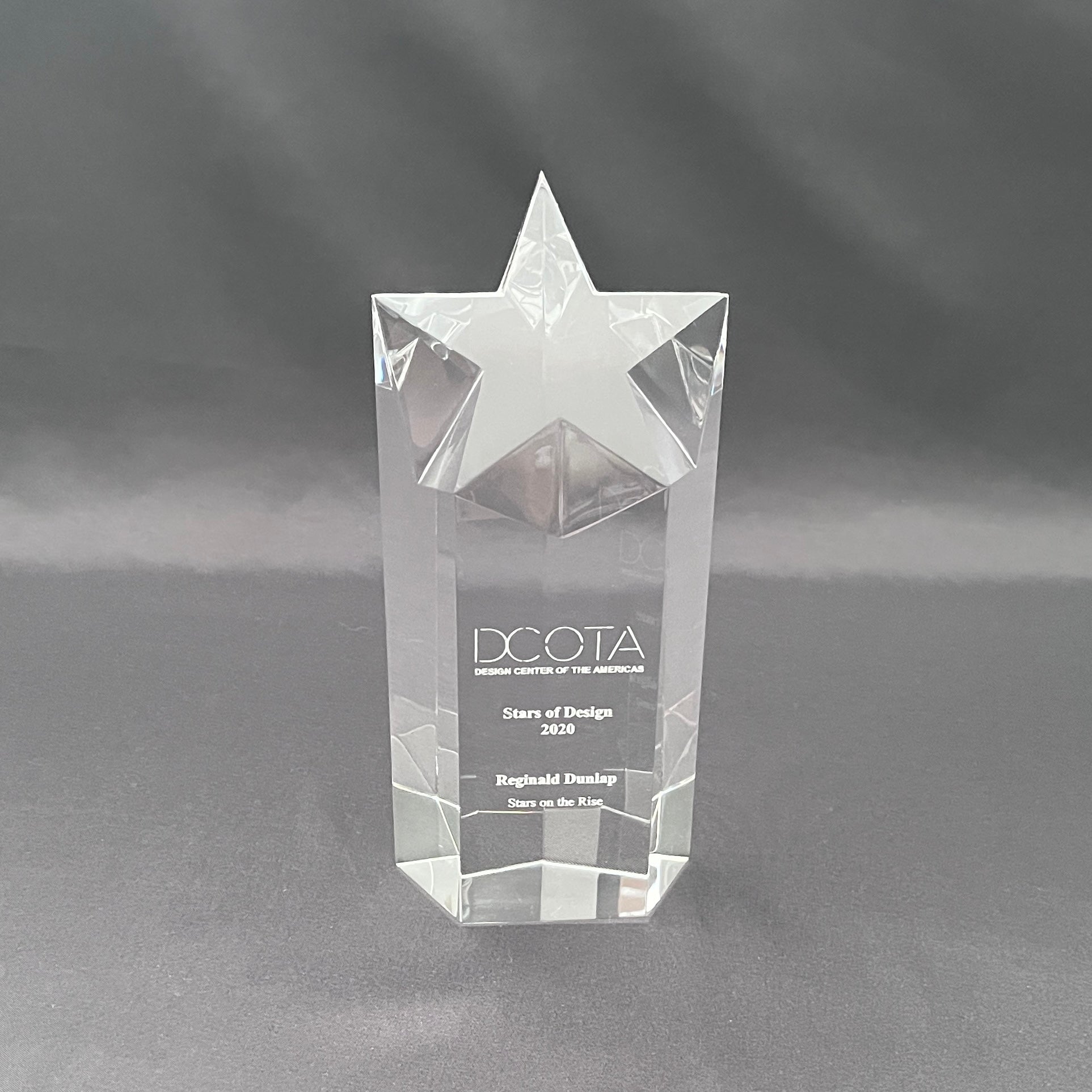Clear crystal 8” tall star award 