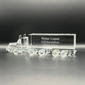 Crystal truck model with engraved texts