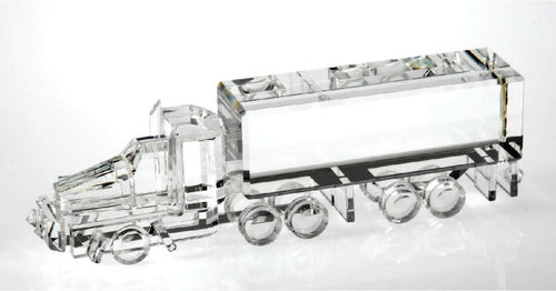 Engraved crystal truck award. award for truck driver, retirement gift. corporate award.