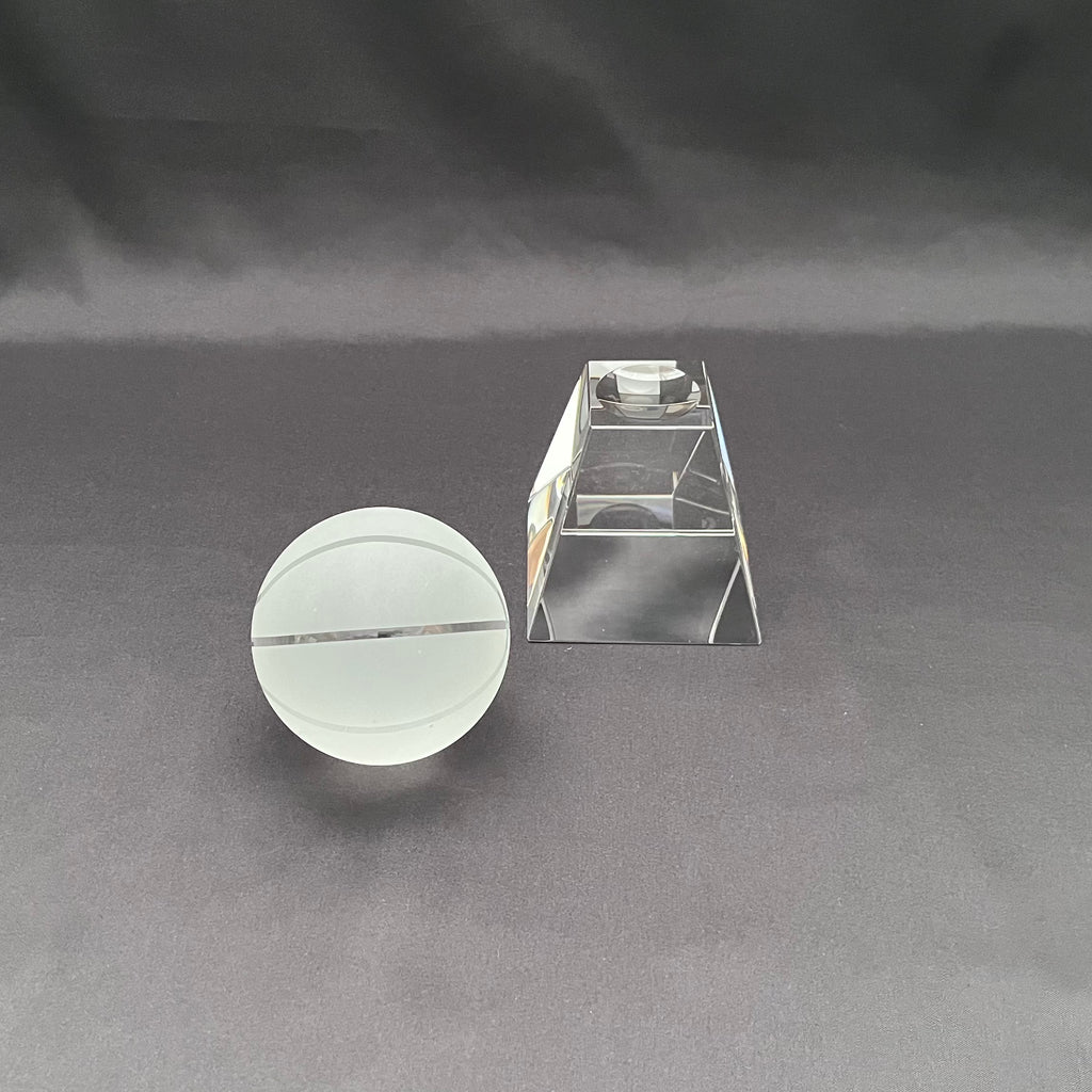Clear crystal basketball on base 