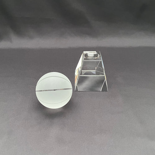 Clear crystal basketball on base 