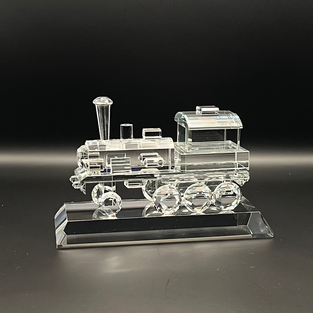 Crystal train model on a black background