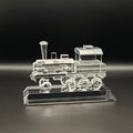 Crystal train model on a black background
