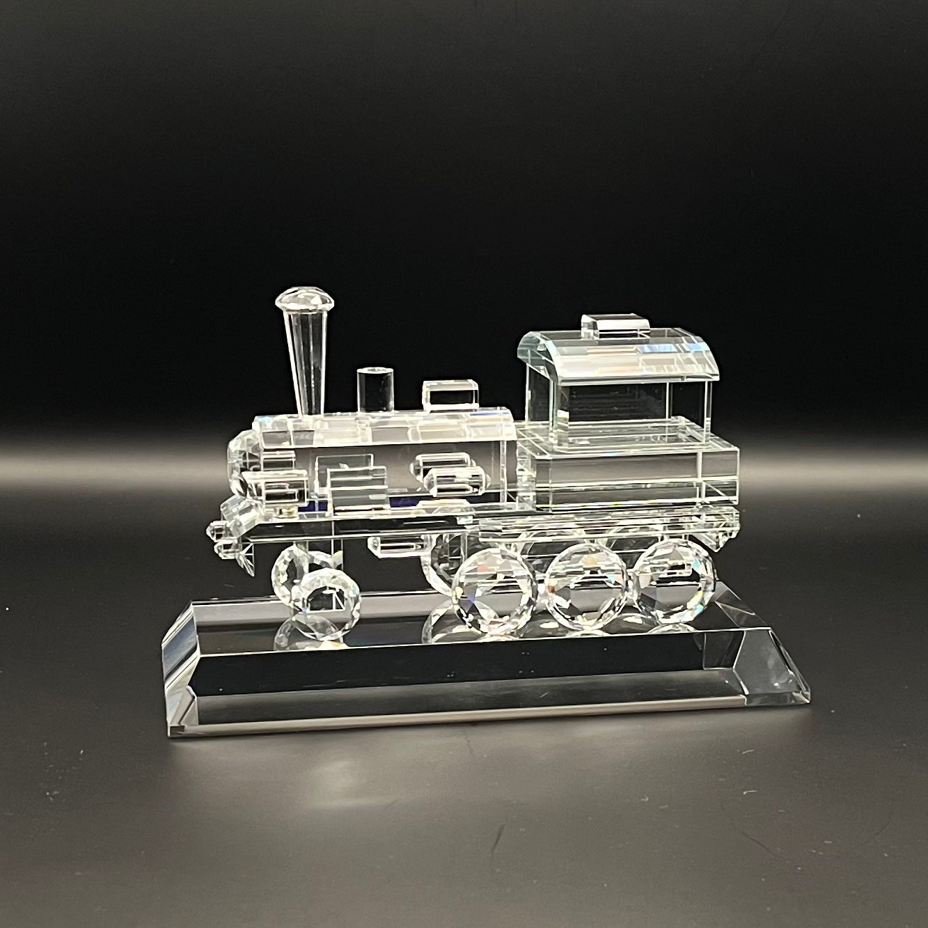 Crystal train model on a black background