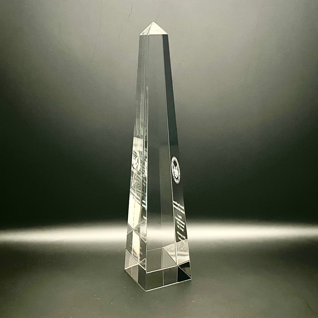 Glass obelisk award 