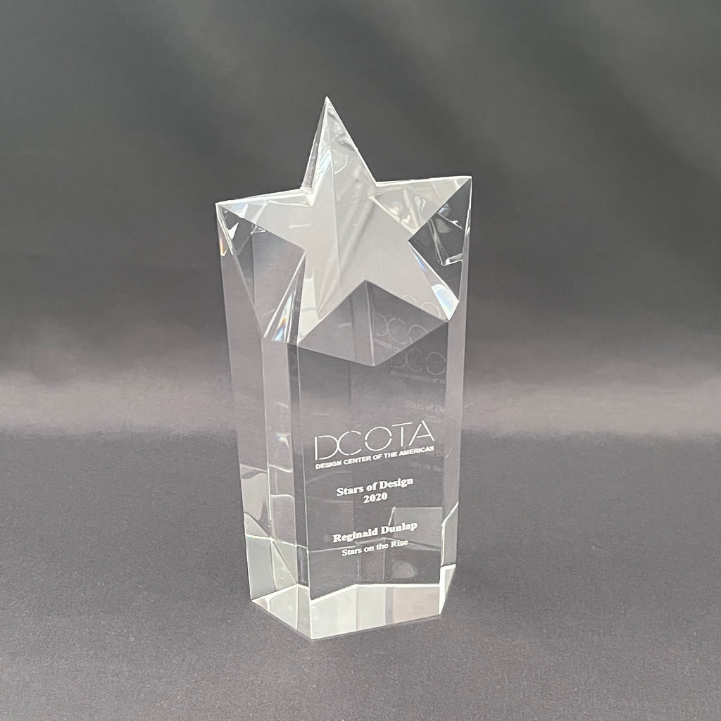 Clear crystal star award, sales award 