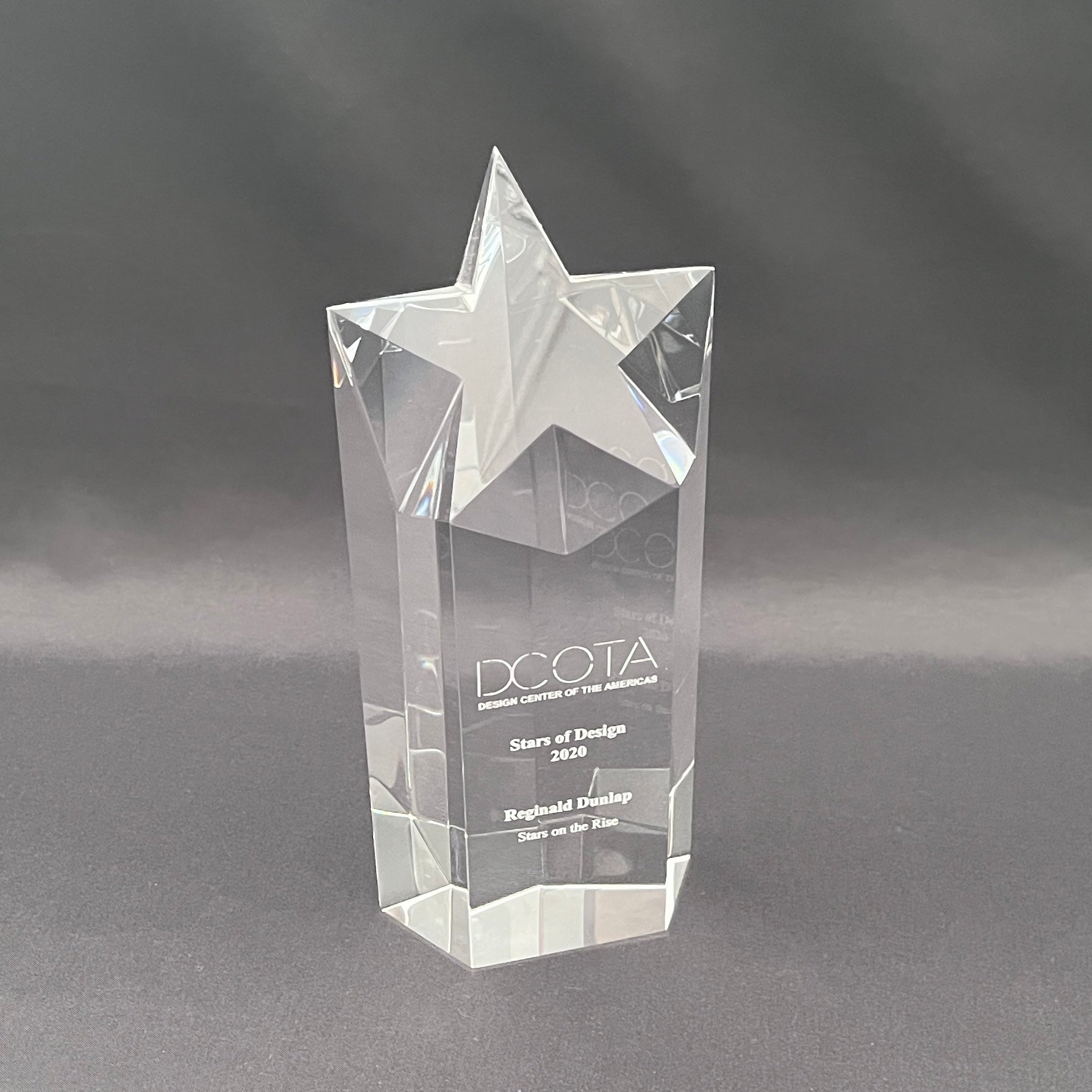 Clear crystal star award, sales award 