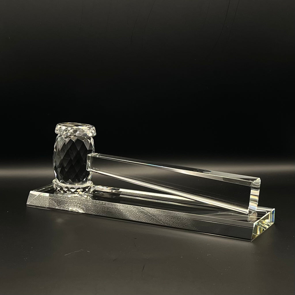 Crystal gavel and base 