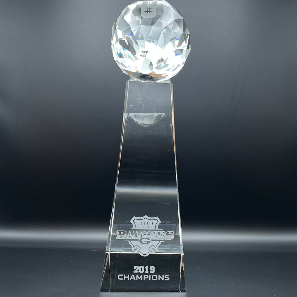 Custom Crystal Football Award Trophy – Personalized Engraved Football Championship Award