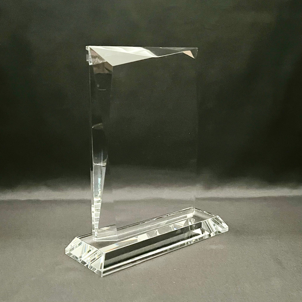8 3/4"H Crystal Vertical Plaque Award with Large Engraving Area, 2 Sizes Available, Corporate Award