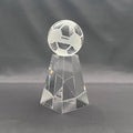 7 1/2"H Crystal Soccer Ball Award – Crystal Football Award with Base – Custom Engraved Sports Gift