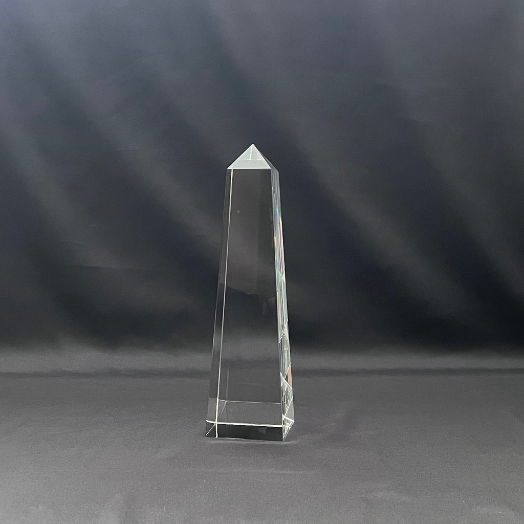 8"H Personalized Crystal Obelisk Award, 3 Sizes Available, Corporate Award, Executive Gift.