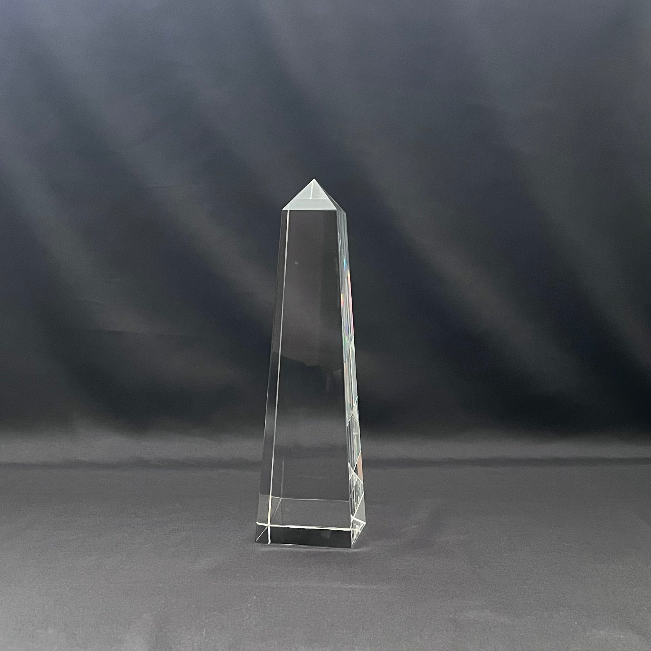 8"H Personalized Crystal Obelisk Award, 3 Sizes Available, Corporate Award, Executive Gift.