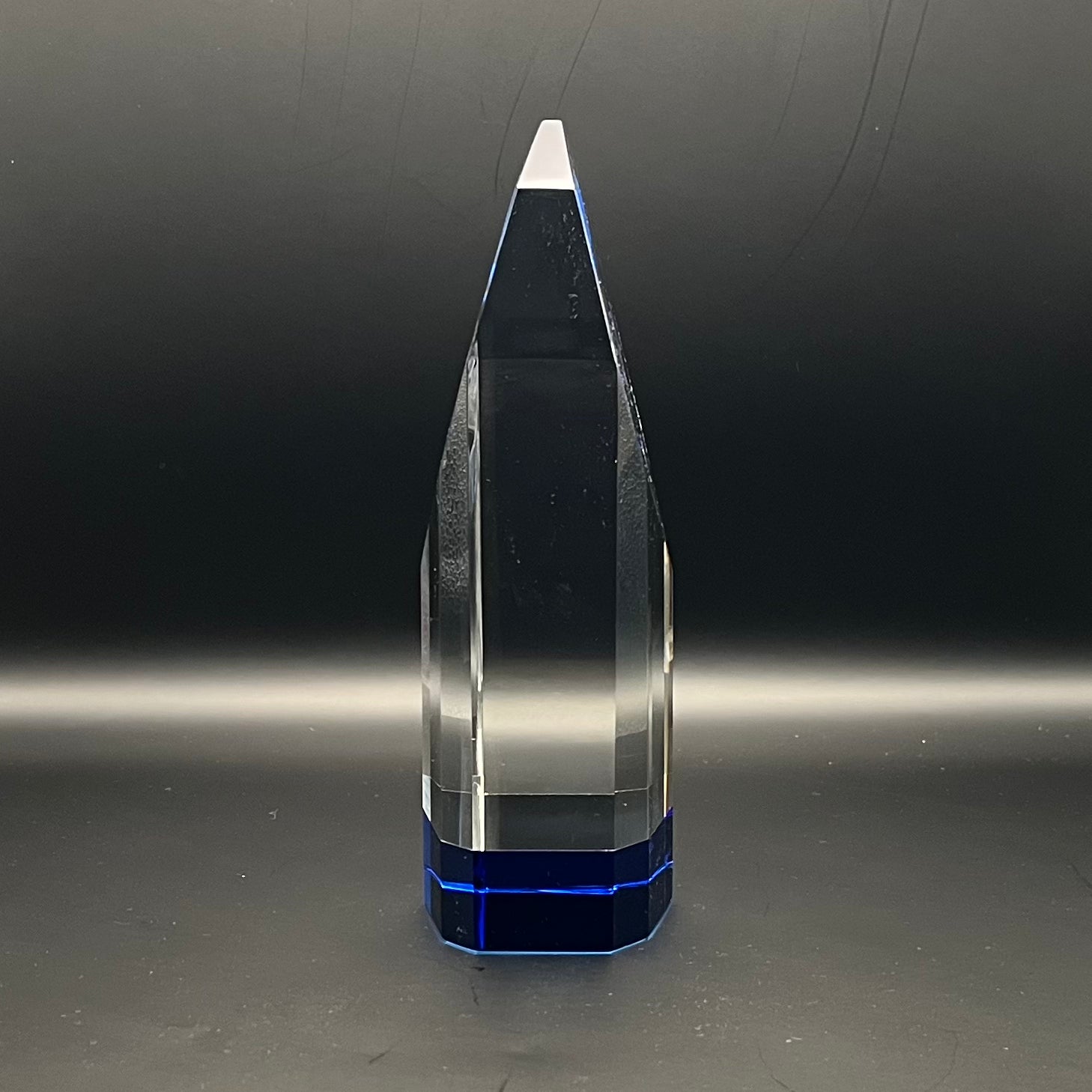 Crystal Corporate Award, Slanted Top with Bluish Bottom.