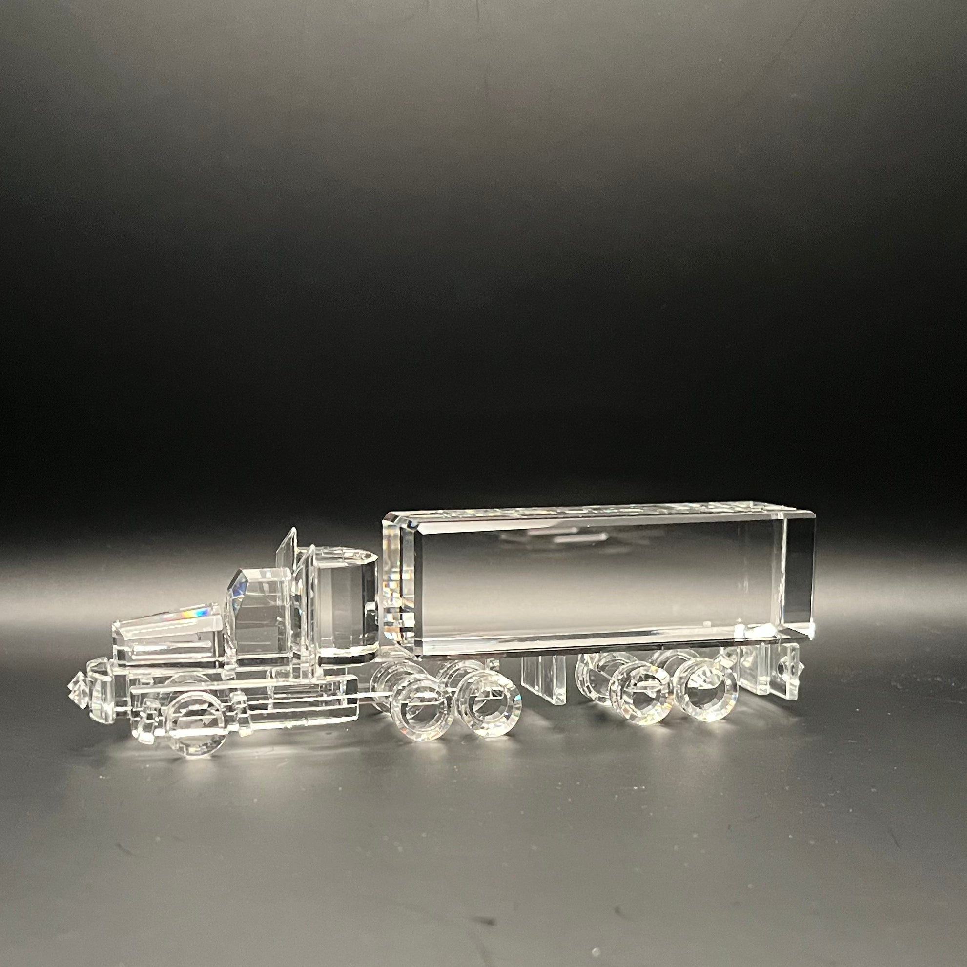 5"W Crystal Semi Truck 18 Wheeler Corporate Award, Truck Driver Trophy, Retirement Gifts
