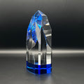 Crystal Corporate Award, Slanted Top with Bluish Bottom.