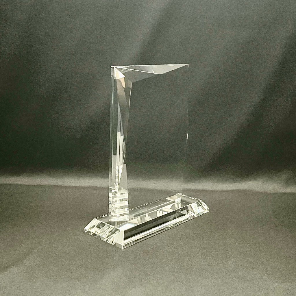 7 3/4"H Crystal Vertical Plaque Award with Large Engraving Area, 2 Sizes Available, Corporate Award.