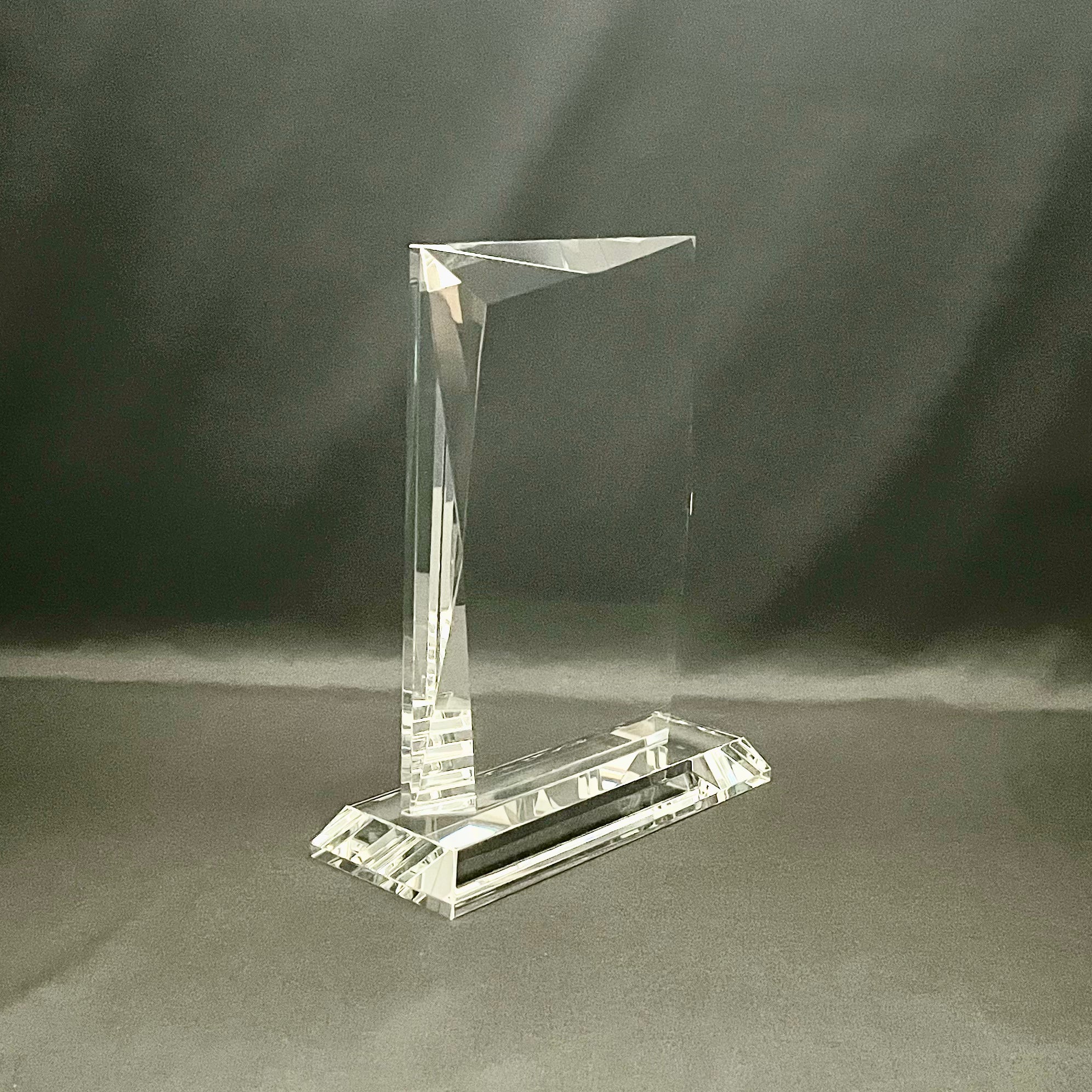 7 3/4"H Crystal Vertical Plaque Award with Large Engraving Area, 2 Sizes Available, Corporate Award.