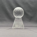 6"H Crystal Golf Award – Crystal Golf Ball with Base – Custom Engraved Sports Recognition Gift