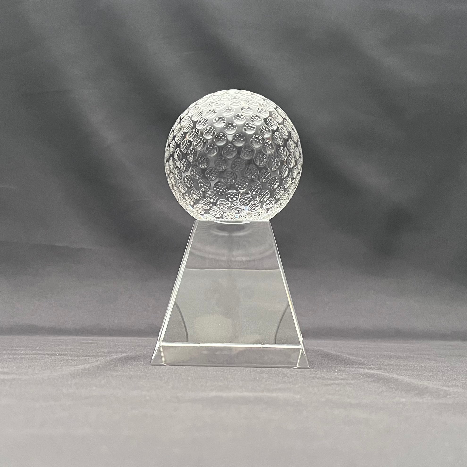 6"H Crystal Golf Award – Crystal Golf Ball with Base – Custom Engraved Sports Recognition Gift