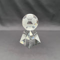 6"H Crystal Soccer Ball Award – Crystal Football Award with Base – Custom Engraved Sports Gift