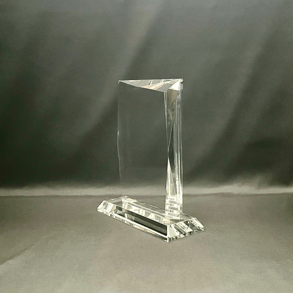 7 3/4"H Crystal Vertical Plaque Award with Large Engraving Area, 2 Sizes Available, Corporate Award.
