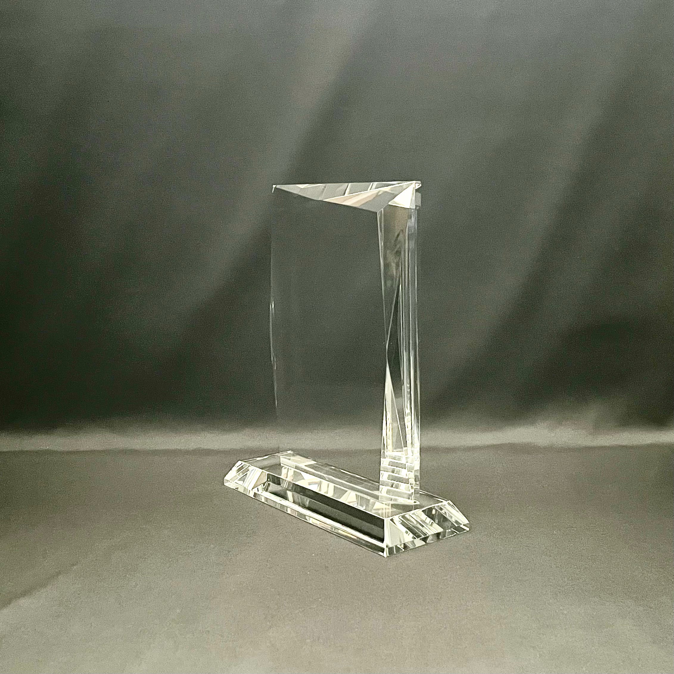 7 3/4"H Crystal Vertical Plaque Award with Large Engraving Area, 2 Sizes Available, Corporate Award.