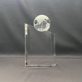 Crystal Globe Tower Award, with Spinnable Globe | Personalized Optical Crystal Recognition Trophy.
