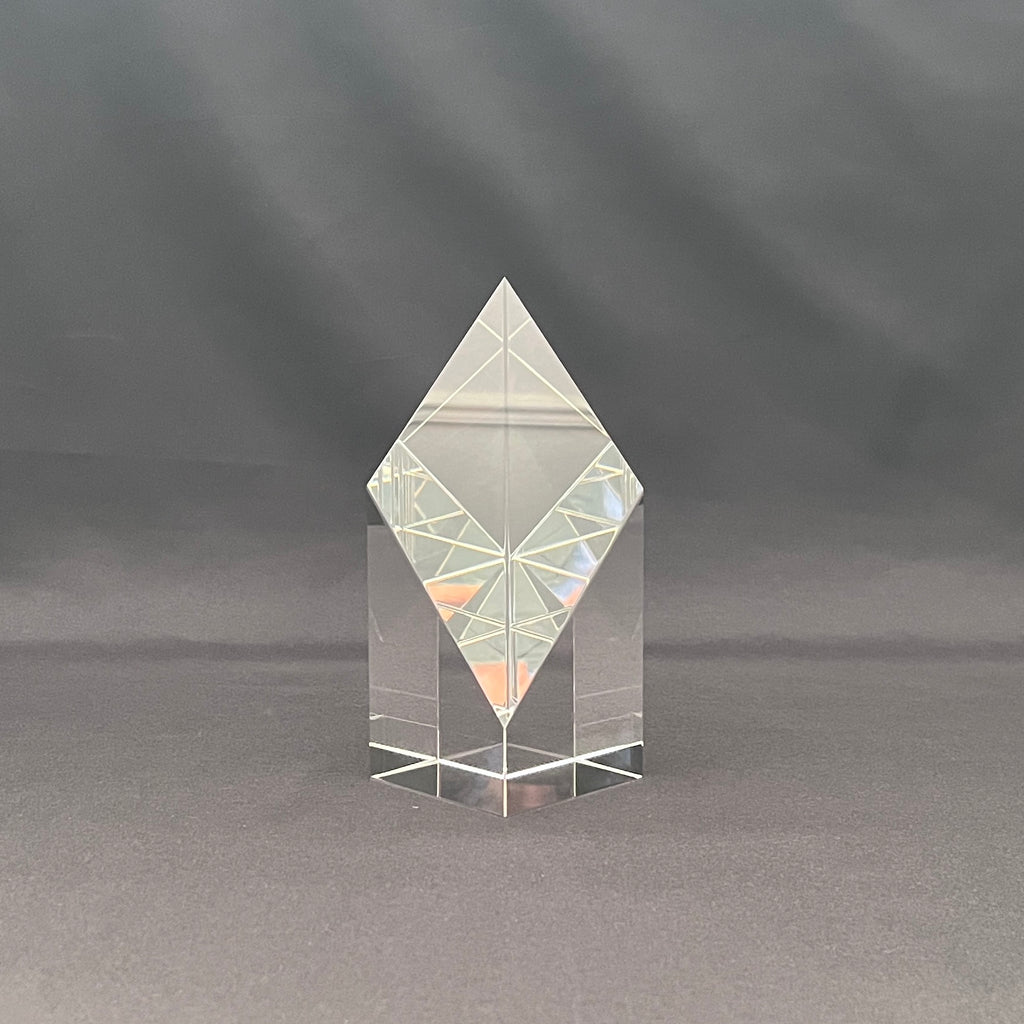 6"H Modern Crystal Diamond Award, Executive Recognition Trophy, Custom Corporate Award