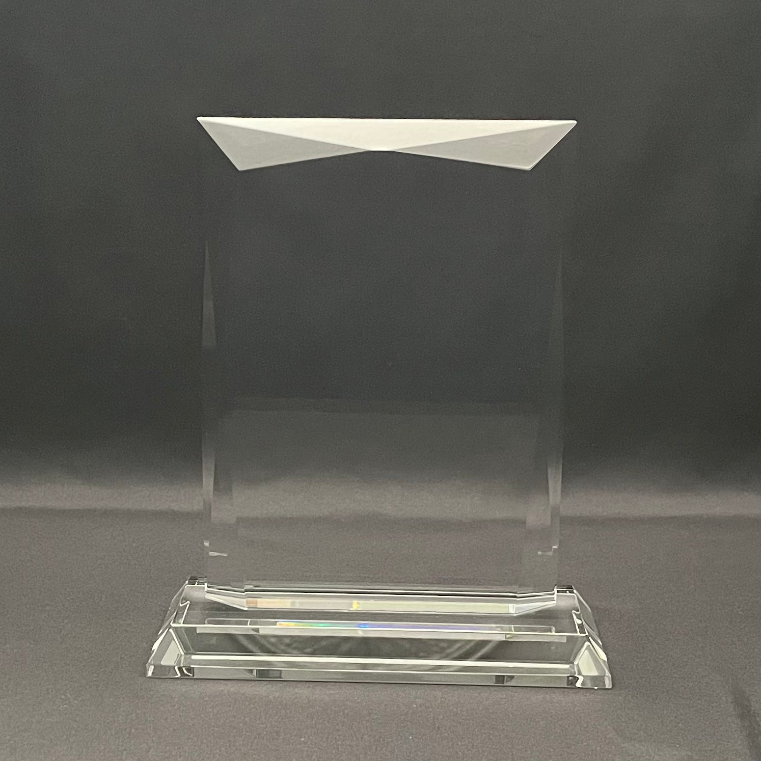 8 3/4"H Crystal Vertical Plaque Award with Large Engraving Area, 2 Sizes Available, Corporate Award