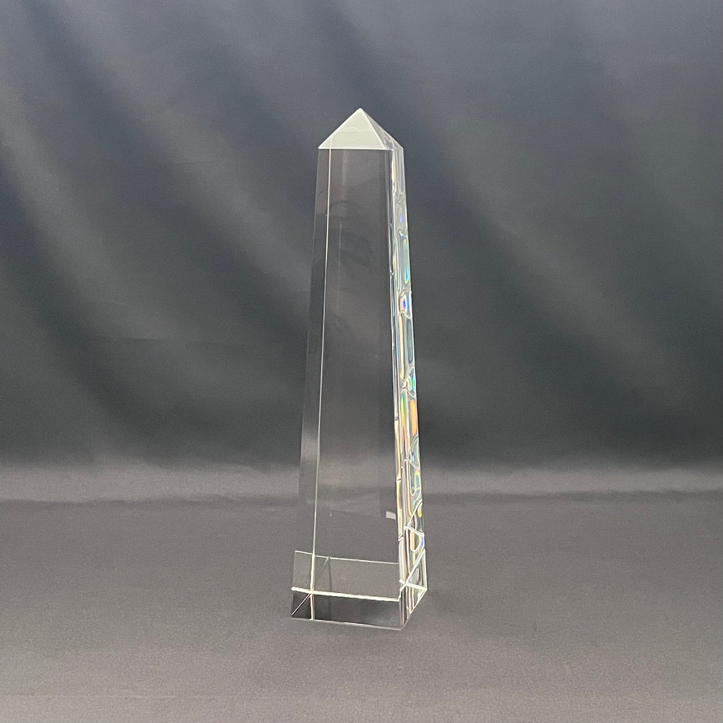 10"H Personalized Crystal Obelisk Award, 3 Sizes Available, Corporate Award, Executive Gift.