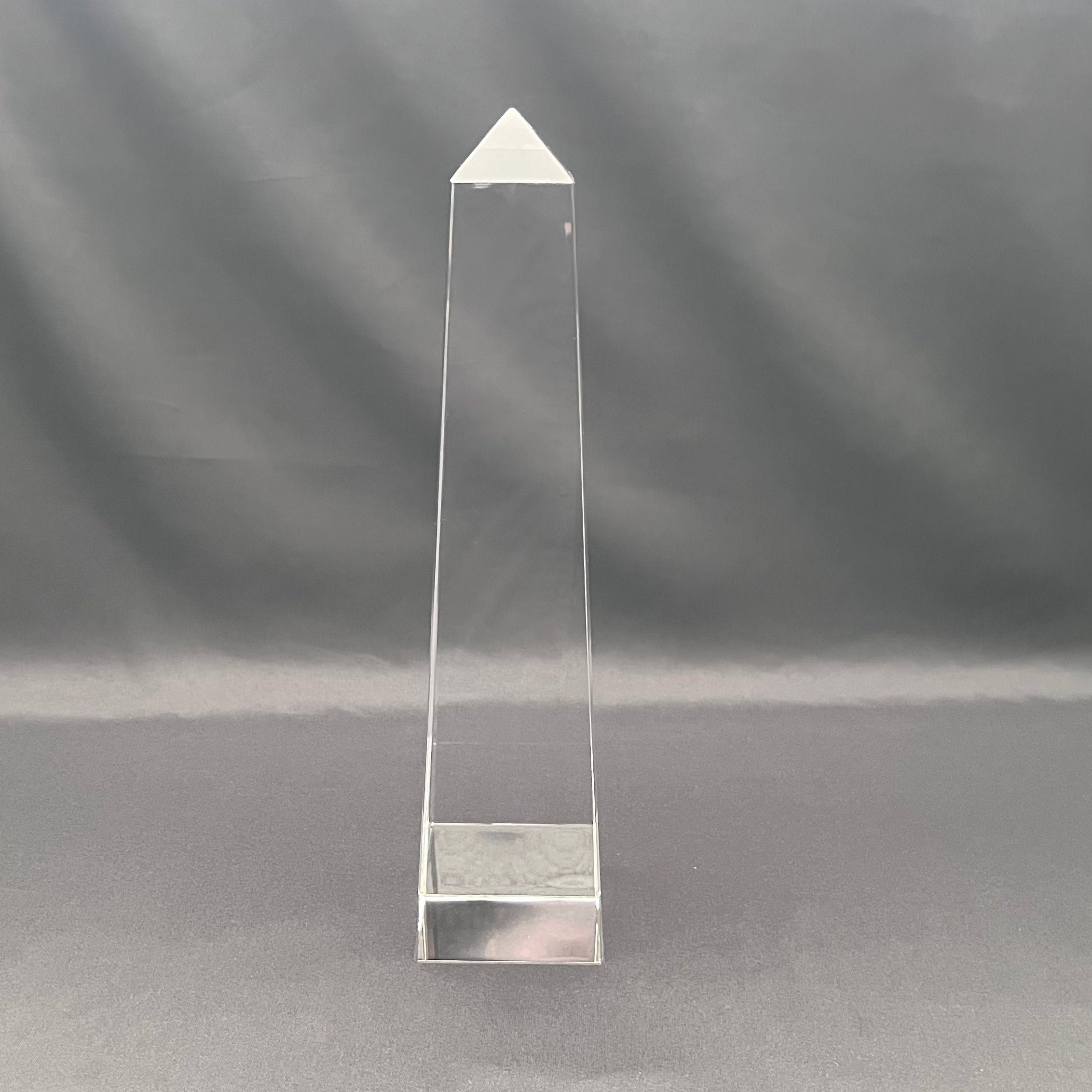 12"H Personalized Crystal Obelisk Award, 3 Sizes Available, Corporate Award, Executive Gift.