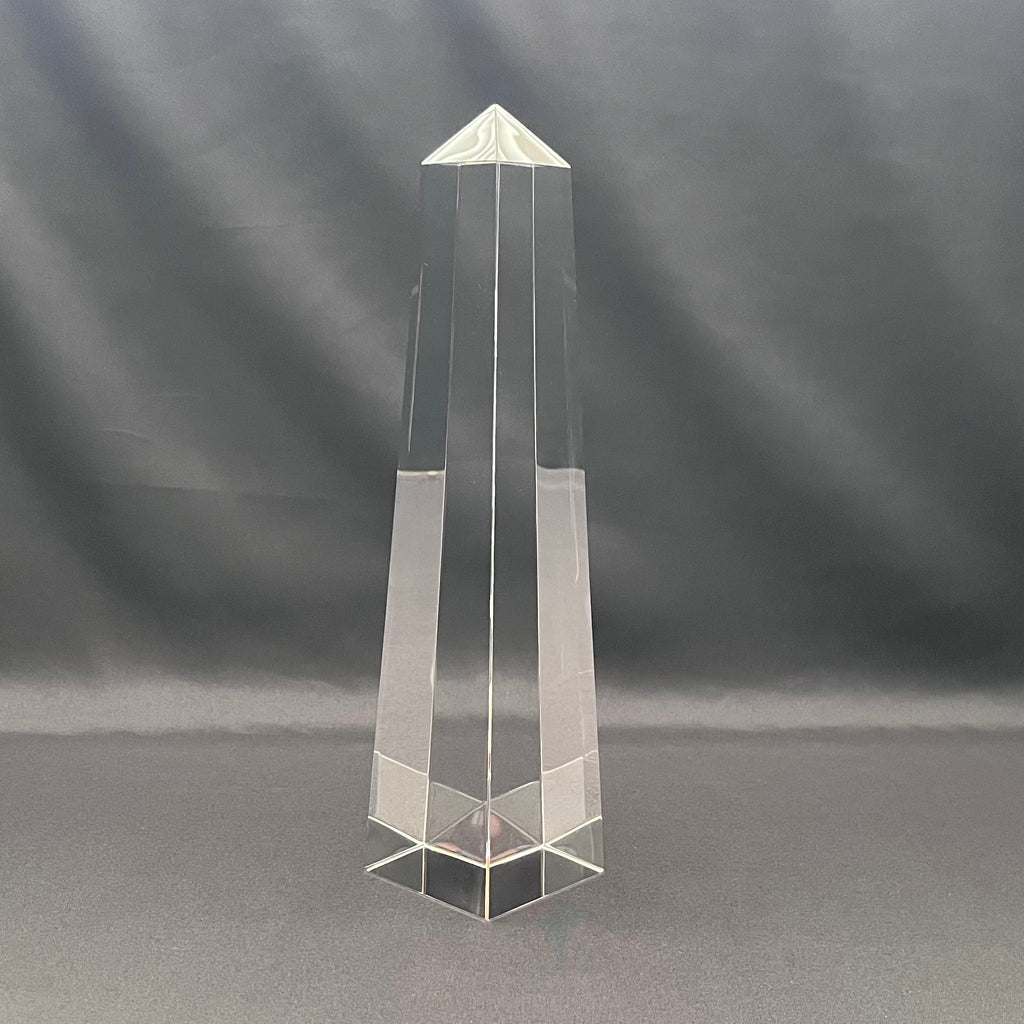 12"H Personalized Crystal Obelisk Award, 3 Sizes Available, Corporate Award, Executive Gift.