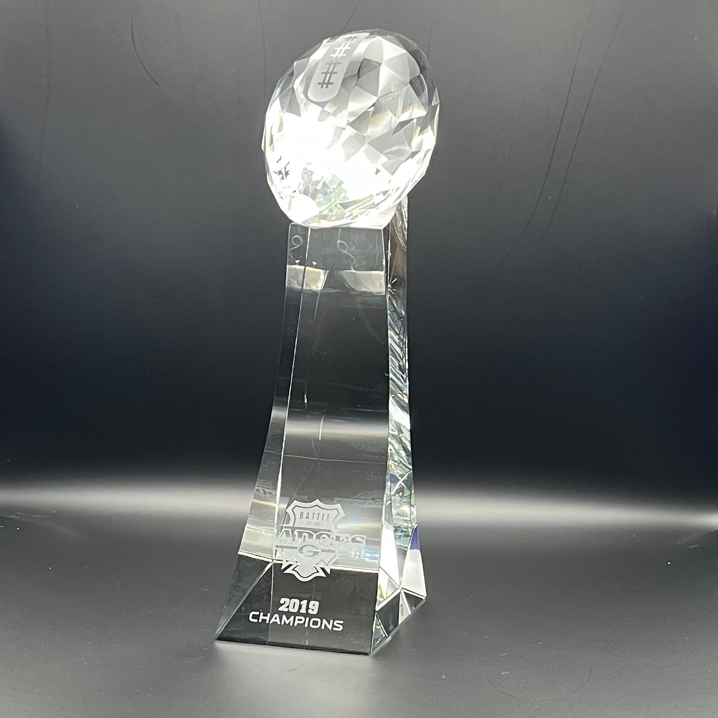 Custom Crystal Football Award Trophy – Personalized Engraved Football Championship Award