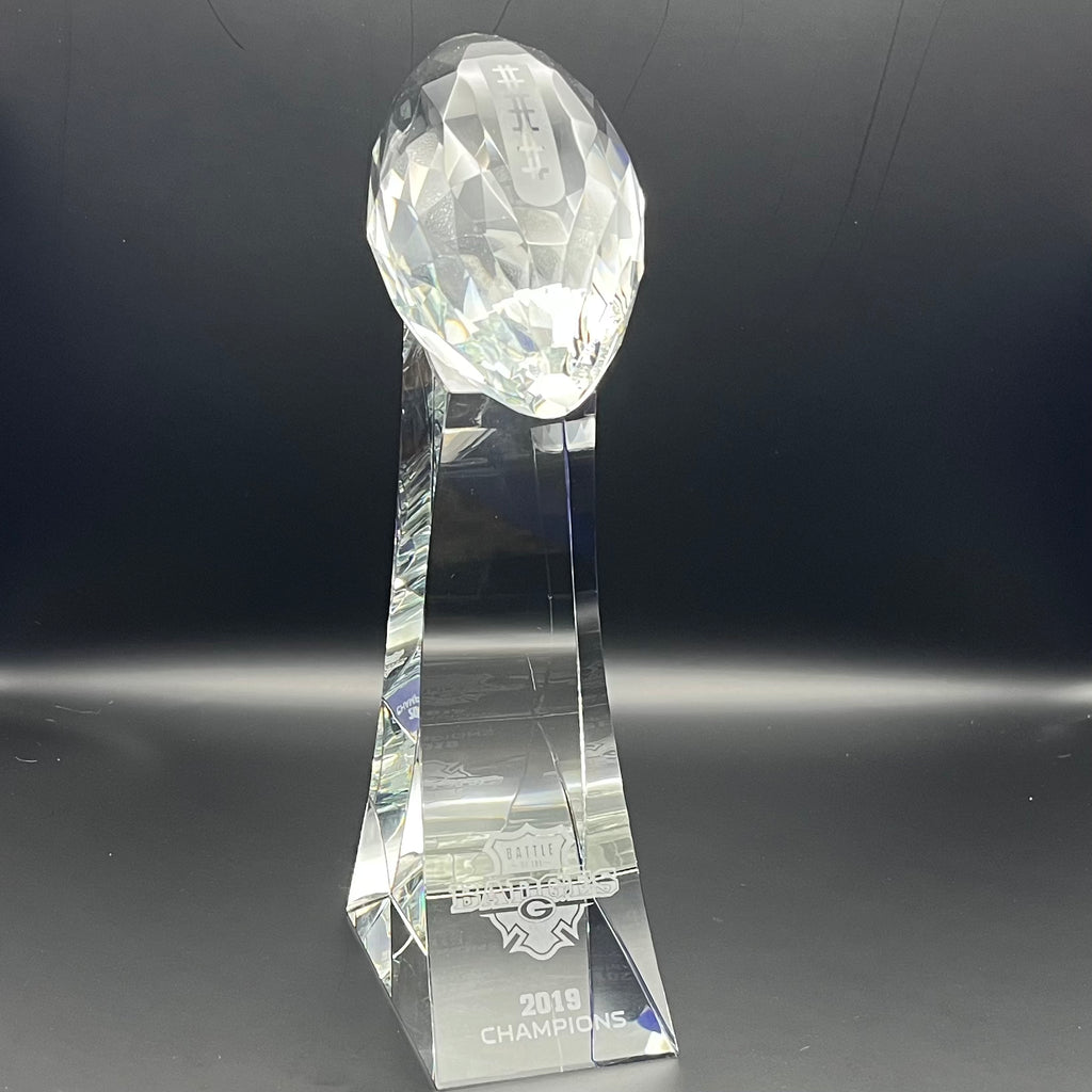 Custom Crystal Football Award Trophy – Personalized Engraved Football Championship Award