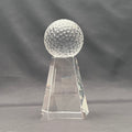 7 1/2"H Crystal Golf Award – Crystal Golf Ball with Base – Custom Engraved Sports Recognition Gift