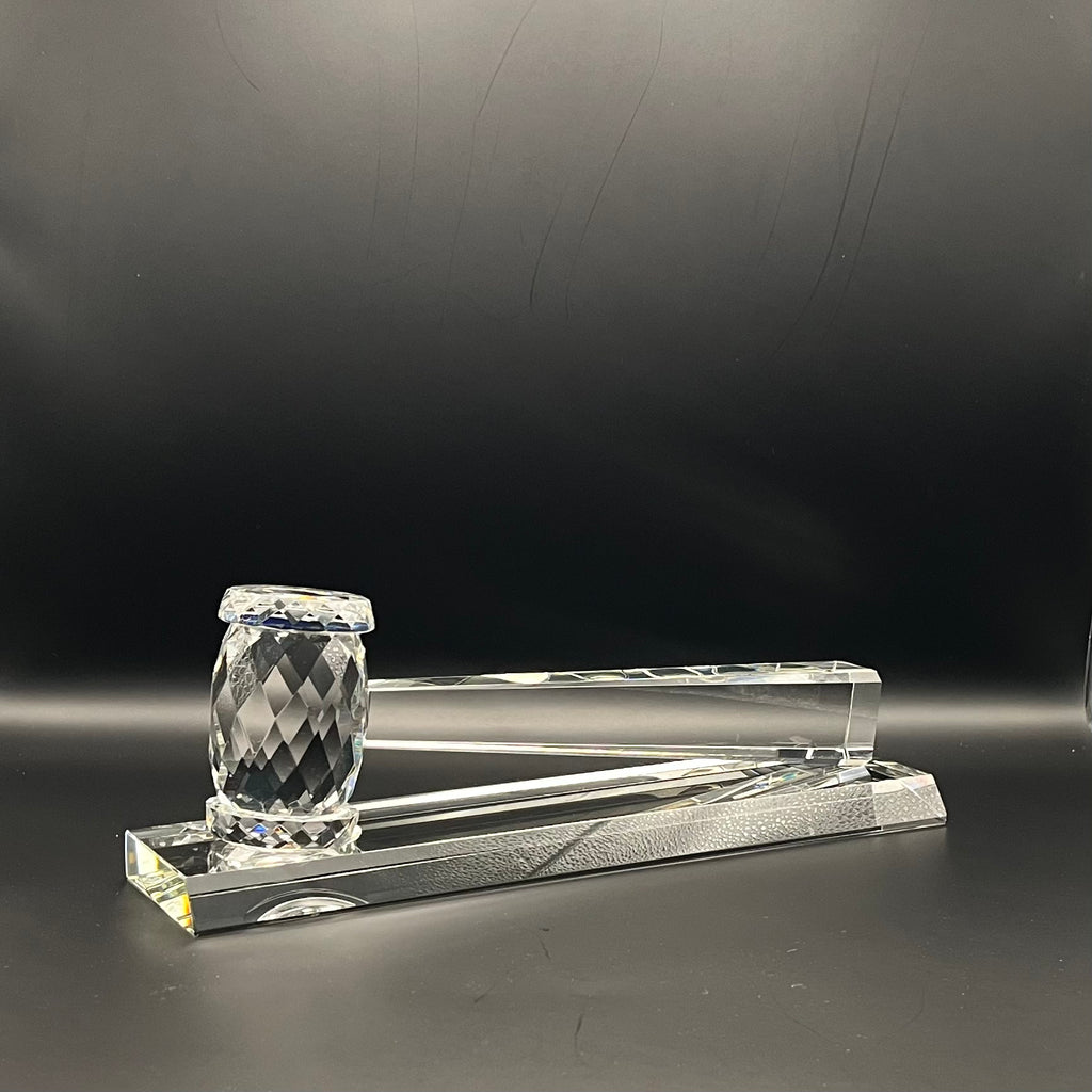 Crystal gavel and base 