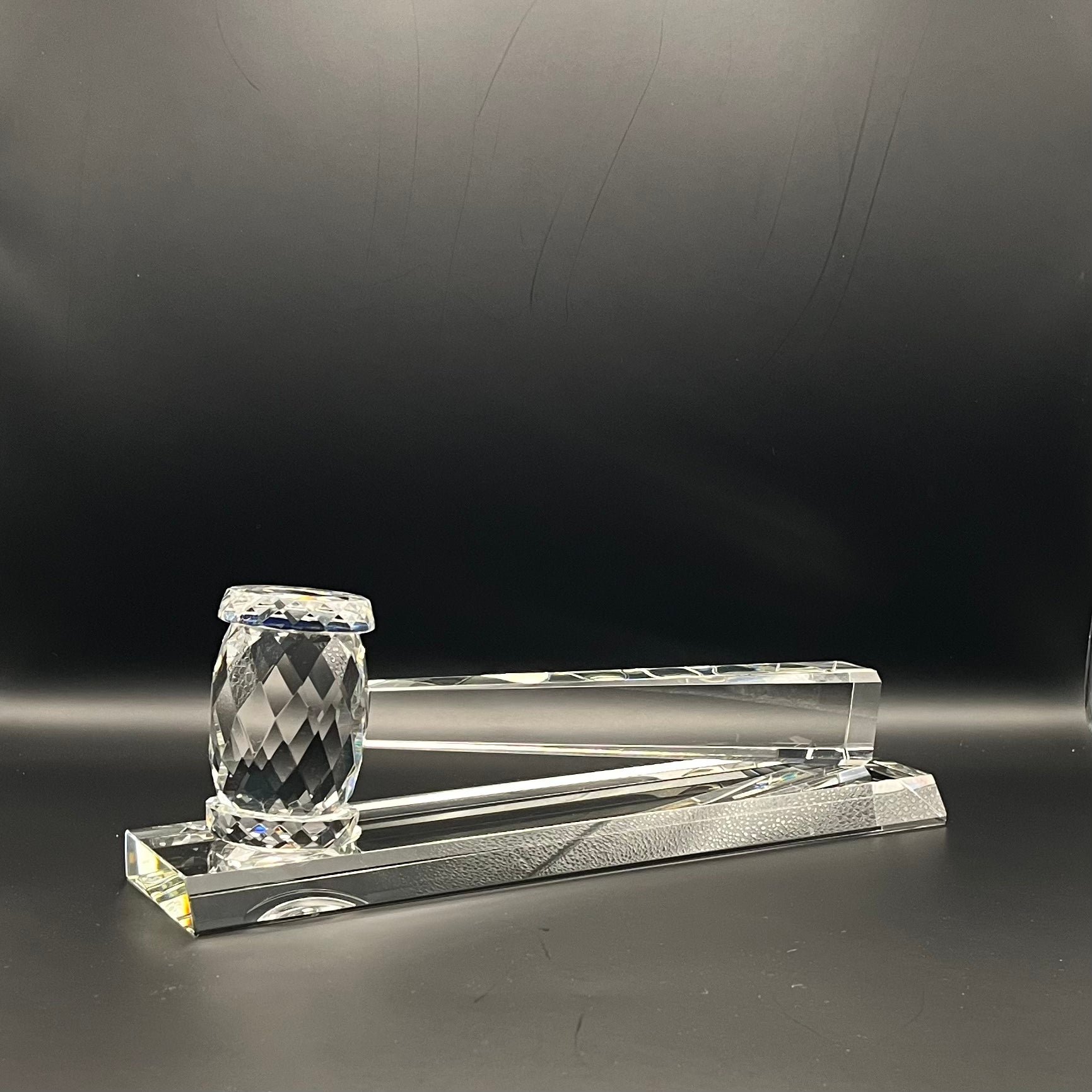 Crystal gavel and base 