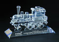 Custom made crystal train with base award, trophy, gift