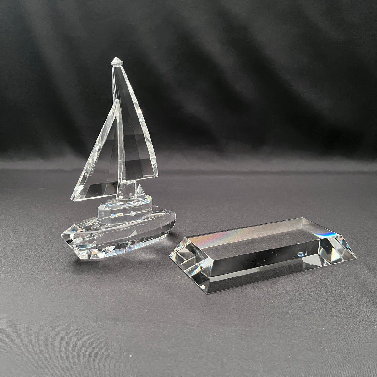 Custom sailboat award, custom corporate award, crystal boat ale award, sales championship award 